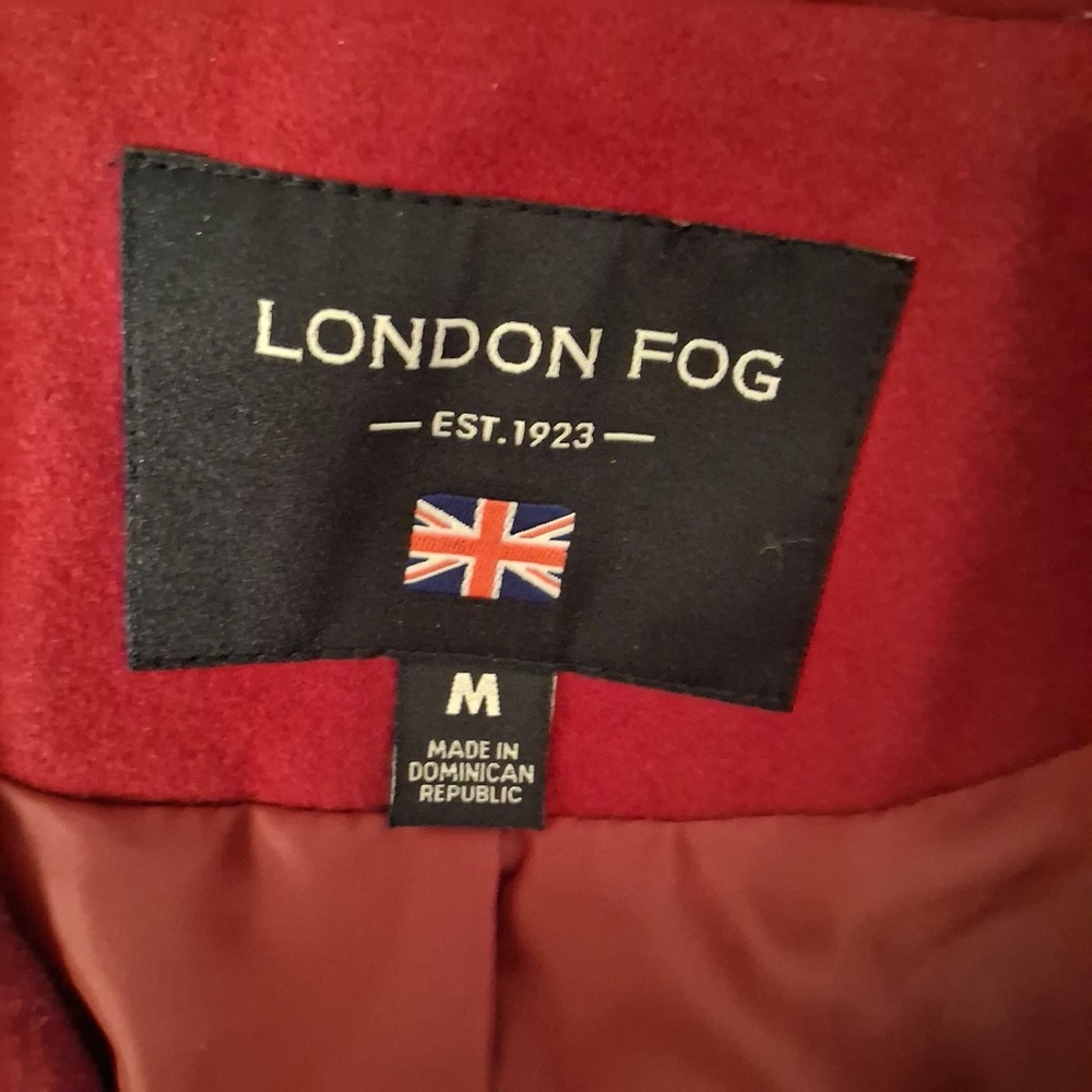 LONDON FOG Red Peacoat NWT Women's Medium Wool Coat Single-Breasted Jacket New - Picture 11 of 15